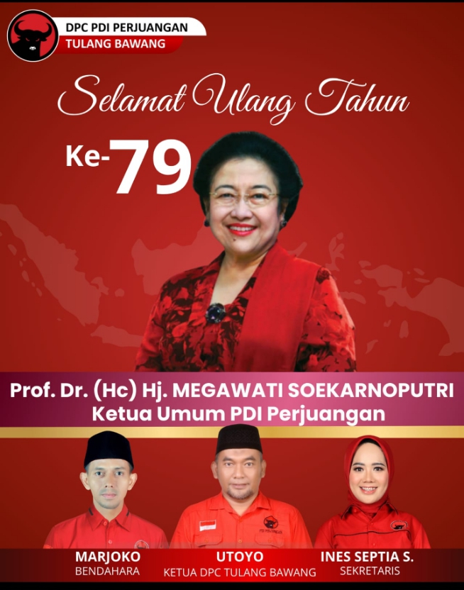 Momen HUT Megawati, DPC PDIP Tulangbawang Gelar Tanam Pohon Simbol Merawat Pertiwi